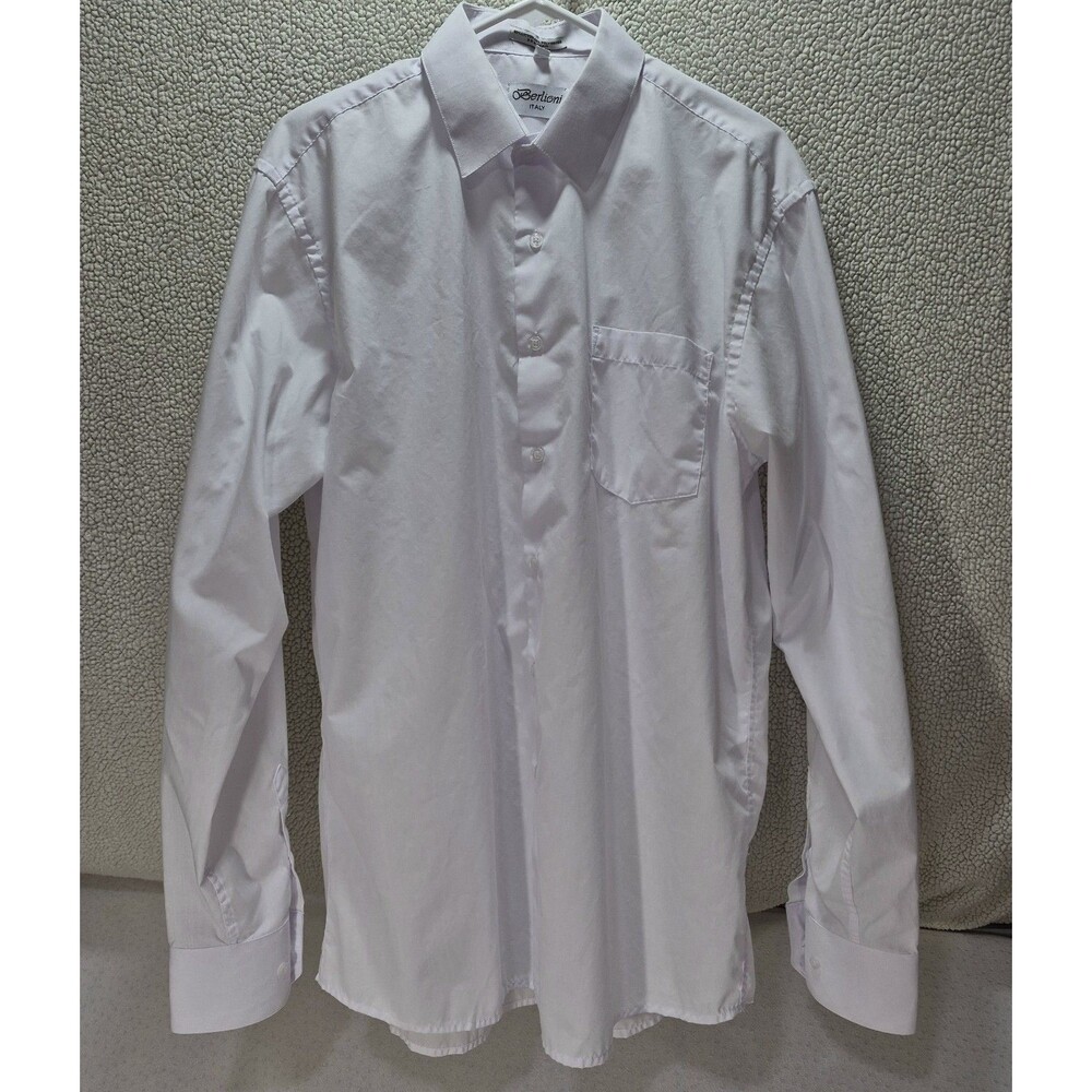 Berlioni Italy Men's Long Sleeve Dress Shirt Neck Size 16-16 1/2 Sleeve 36-37